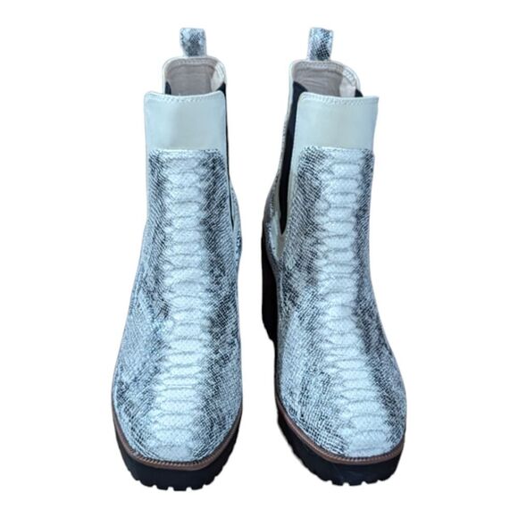 Chinese Laundry Good Day Snake Skin Block Heel Bootie Chelsea Boots Size 8.5 - Picture 4 of 11